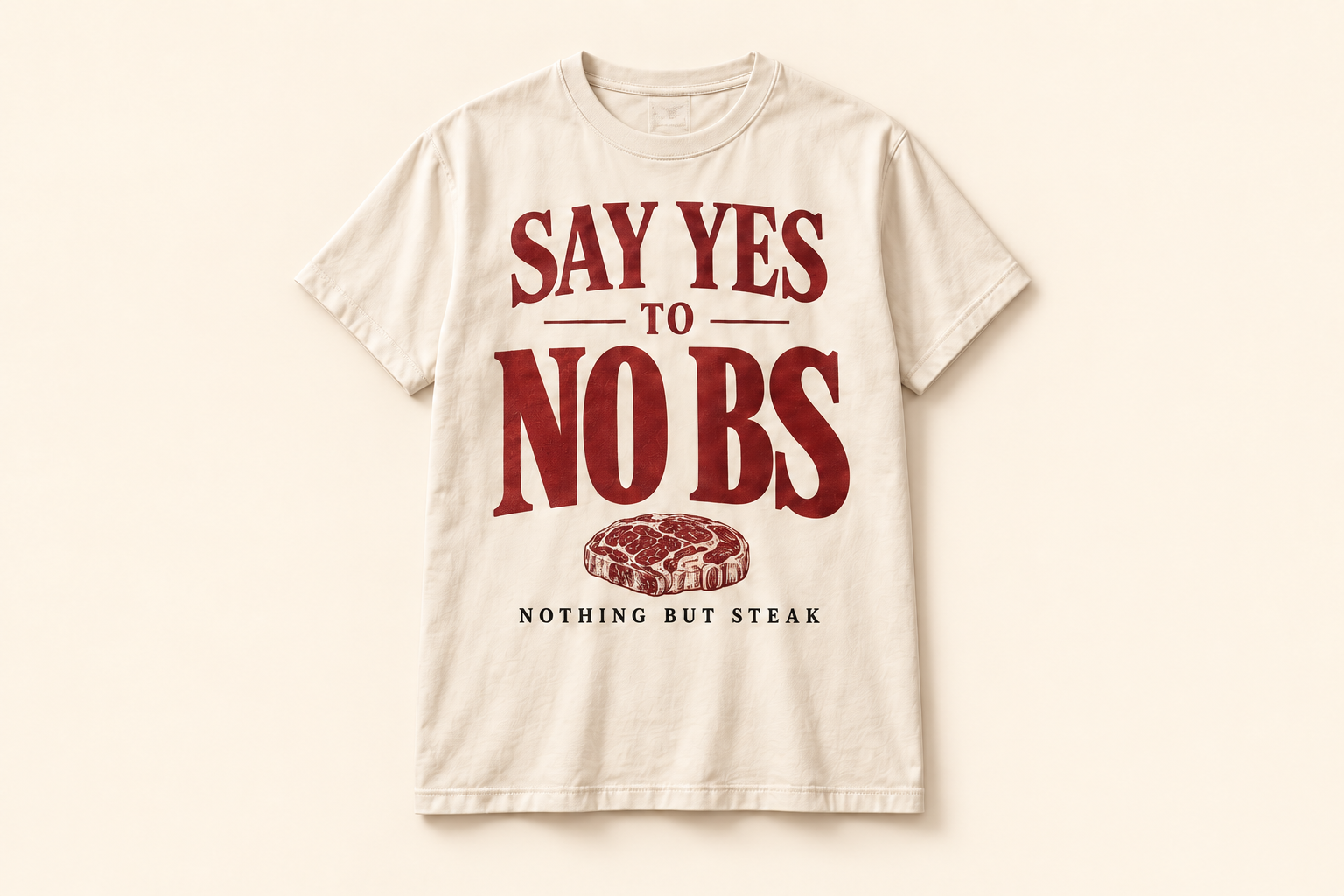 Say YES to NO BS — Cream Tee individual product preview